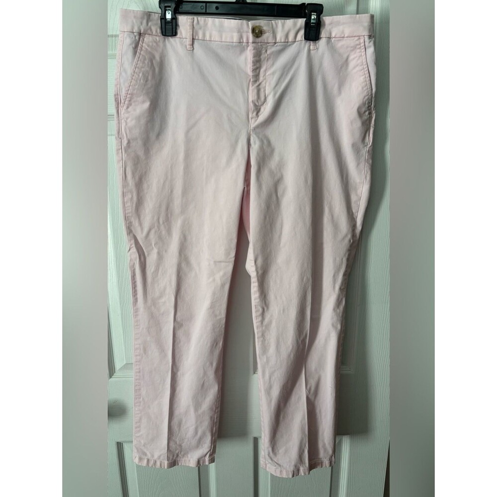Tommy Hilfiger Pants Womens Size 16 Pink Chino Straight Leg Soft Cotton Blend